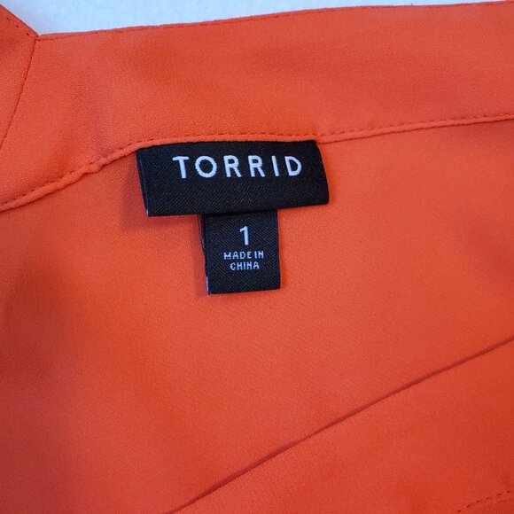 Torrid Tangerine Tango Georgette Tunic CamiTank Size 1 - Picture 6 of 9